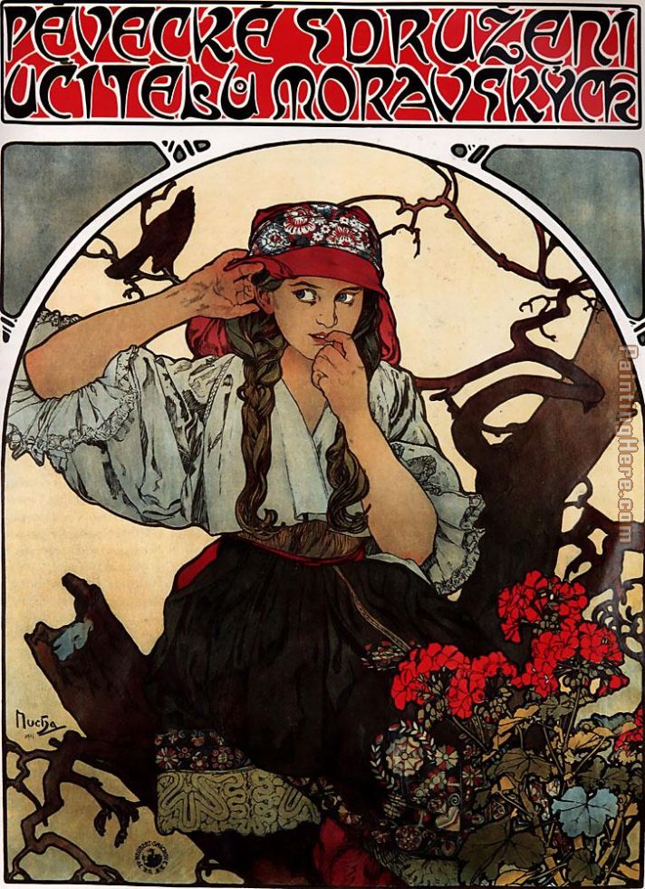 Moravian Teachers' Choir painting - Alphonse Maria Mucha Moravian Teachers' Choir art painting